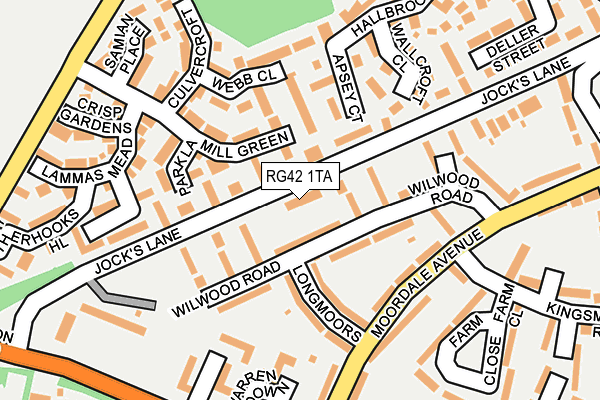 RG42 1TA map - OS OpenMap – Local (Ordnance Survey)