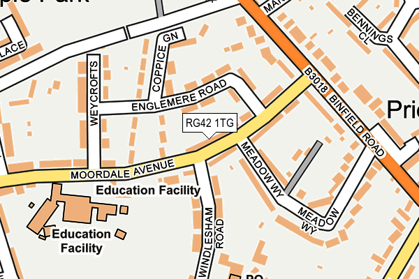 RG42 1TG map - OS OpenMap – Local (Ordnance Survey)