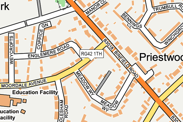 RG42 1TH map - OS OpenMap – Local (Ordnance Survey)