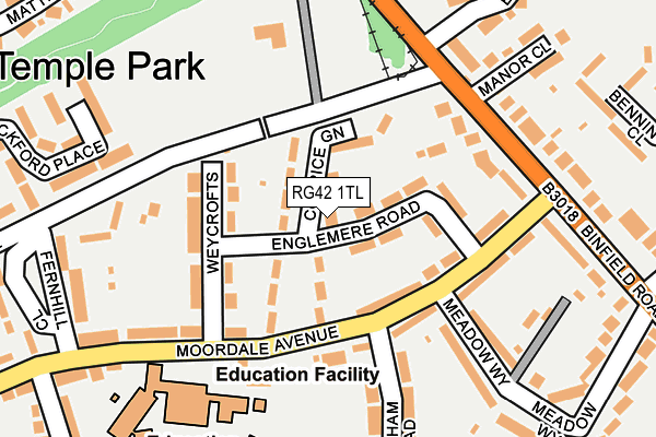 RG42 1TL map - OS OpenMap – Local (Ordnance Survey)