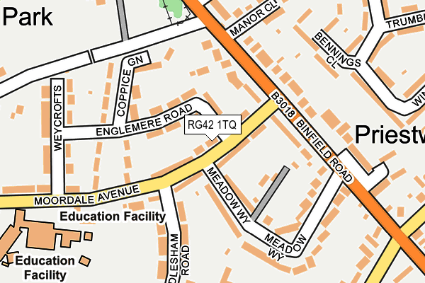 RG42 1TQ map - OS OpenMap – Local (Ordnance Survey)