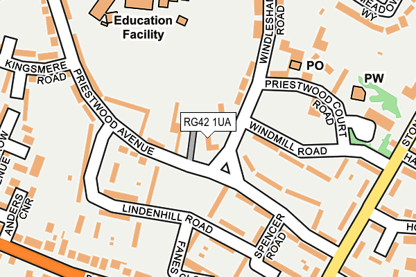 RG42 1UA map - OS OpenMap – Local (Ordnance Survey)