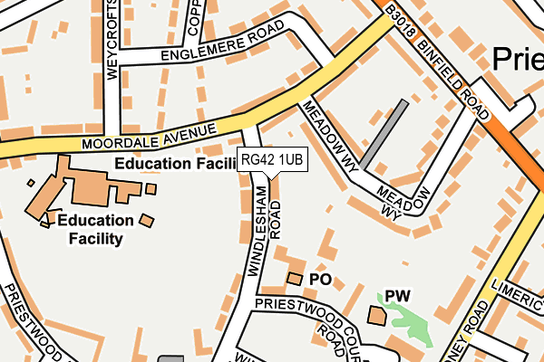 RG42 1UB map - OS OpenMap – Local (Ordnance Survey)