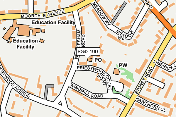 RG42 1UD map - OS OpenMap – Local (Ordnance Survey)