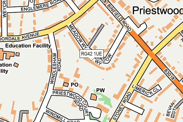 RG42 1UE map - OS OpenMap – Local (Ordnance Survey)