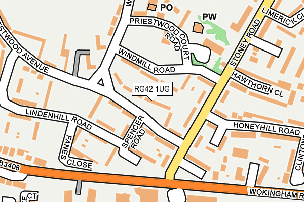 RG42 1UG map - OS OpenMap – Local (Ordnance Survey)