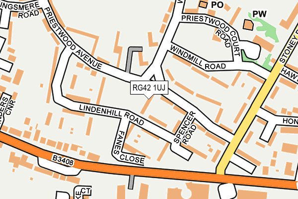 RG42 1UJ map - OS OpenMap – Local (Ordnance Survey)