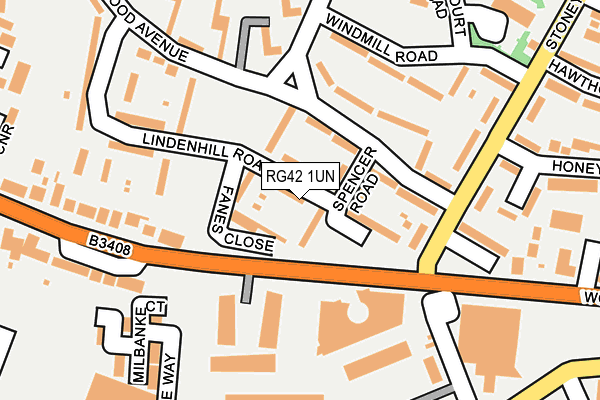 RG42 1UN map - OS OpenMap – Local (Ordnance Survey)