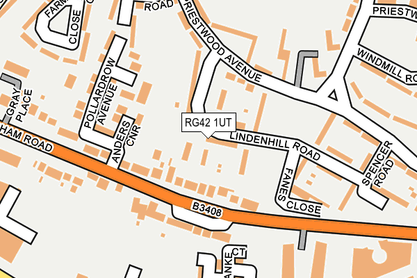 RG42 1UT map - OS OpenMap – Local (Ordnance Survey)