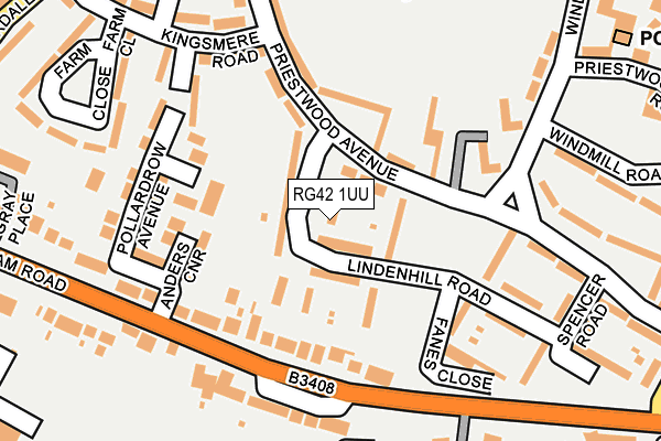 RG42 1UU map - OS OpenMap – Local (Ordnance Survey)