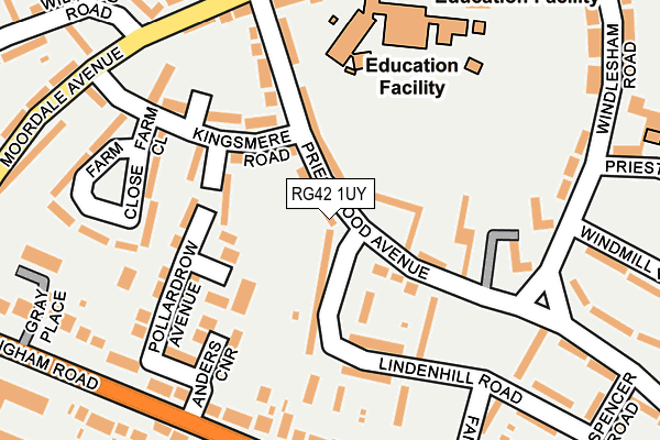 RG42 1UY map - OS OpenMap – Local (Ordnance Survey)