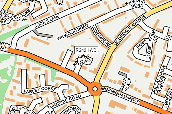 RG42 1WD map - OS OpenMap – Local (Ordnance Survey)