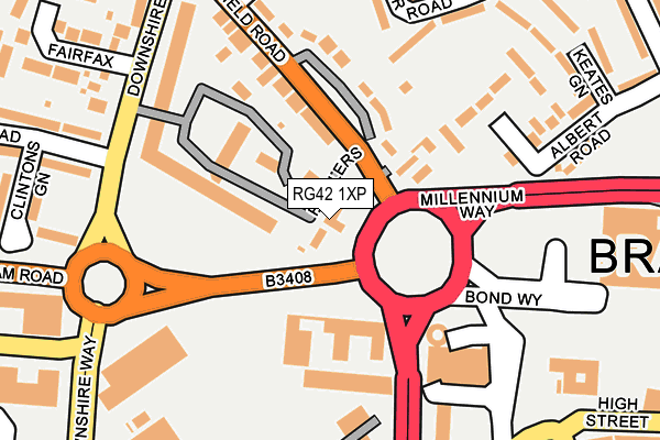 RG42 1XP map - OS OpenMap – Local (Ordnance Survey)