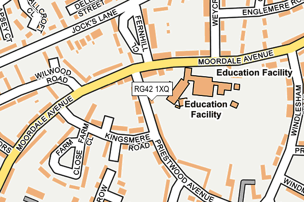 RG42 1XQ map - OS OpenMap – Local (Ordnance Survey)