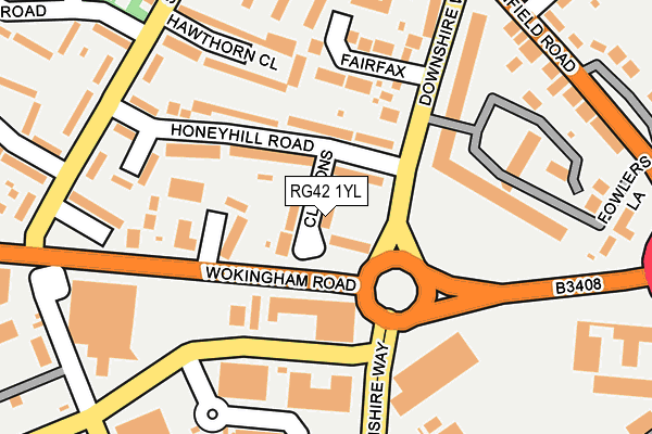 RG42 1YL map - OS OpenMap – Local (Ordnance Survey)