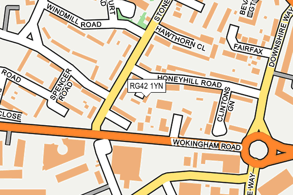 RG42 1YN map - OS OpenMap – Local (Ordnance Survey)