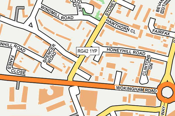 RG42 1YP map - OS OpenMap – Local (Ordnance Survey)