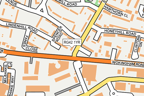 RG42 1YR map - OS OpenMap – Local (Ordnance Survey)