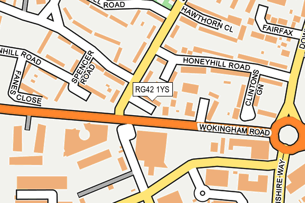 RG42 1YS map - OS OpenMap – Local (Ordnance Survey)