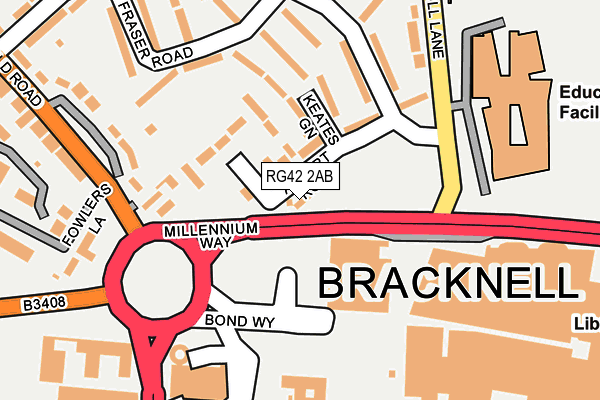 RG42 2AB map - OS OpenMap – Local (Ordnance Survey)