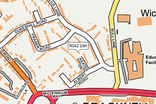 RG42 2AH map - OS OpenMap – Local (Ordnance Survey)