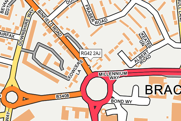 RG42 2AJ map - OS OpenMap – Local (Ordnance Survey)