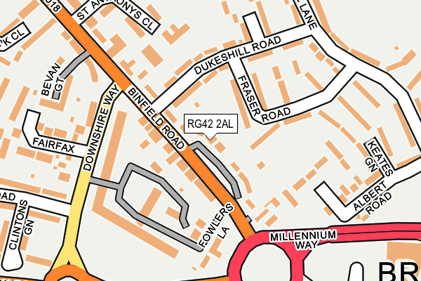 RG42 2AL map - OS OpenMap – Local (Ordnance Survey)