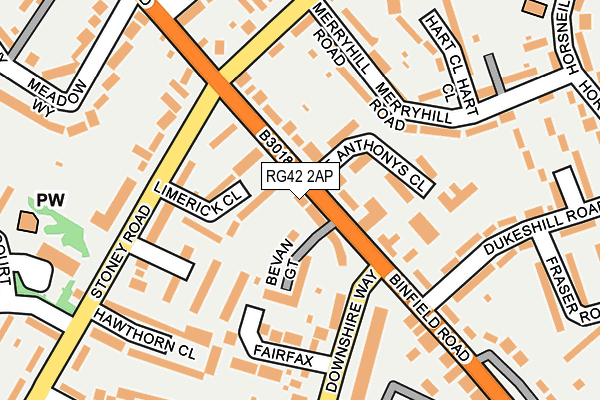 RG42 2AP map - OS OpenMap – Local (Ordnance Survey)