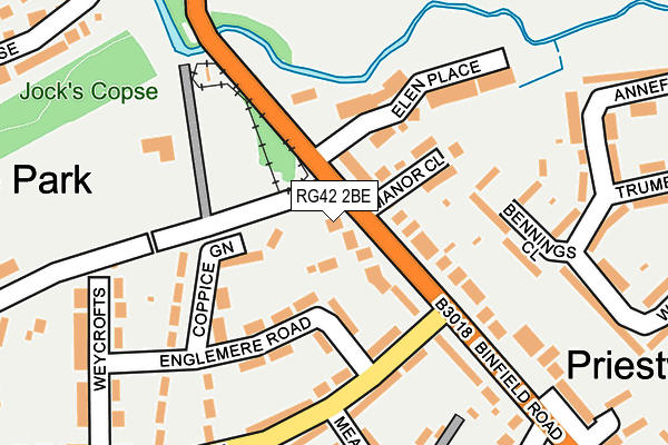 RG42 2BE map - OS OpenMap – Local (Ordnance Survey)