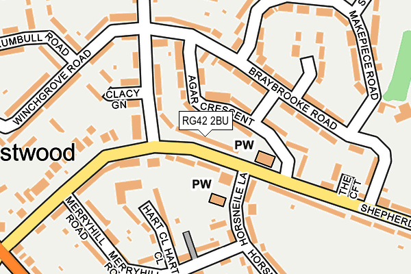 RG42 2BU map - OS OpenMap – Local (Ordnance Survey)