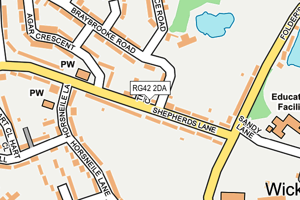 RG42 2DA map - OS OpenMap – Local (Ordnance Survey)