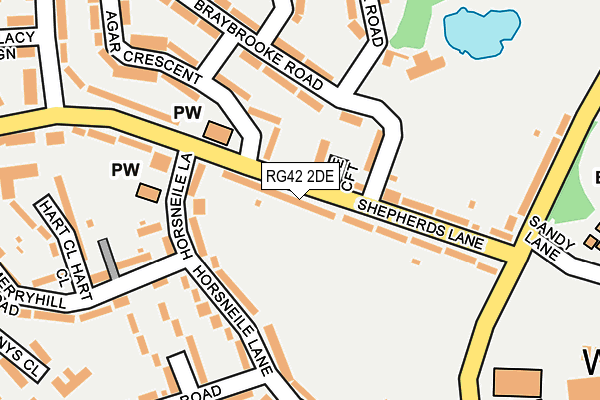 RG42 2DE map - OS OpenMap – Local (Ordnance Survey)