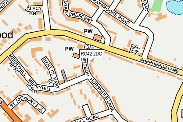 RG42 2DG map - OS OpenMap – Local (Ordnance Survey)