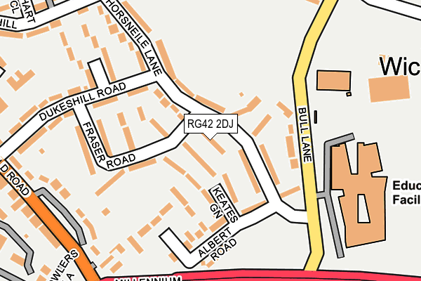 RG42 2DJ map - OS OpenMap – Local (Ordnance Survey)