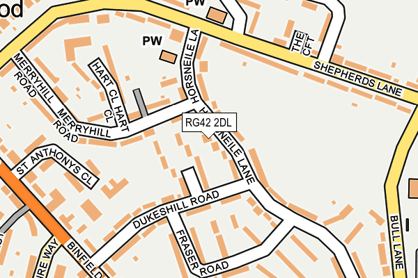 RG42 2DL map - OS OpenMap – Local (Ordnance Survey)