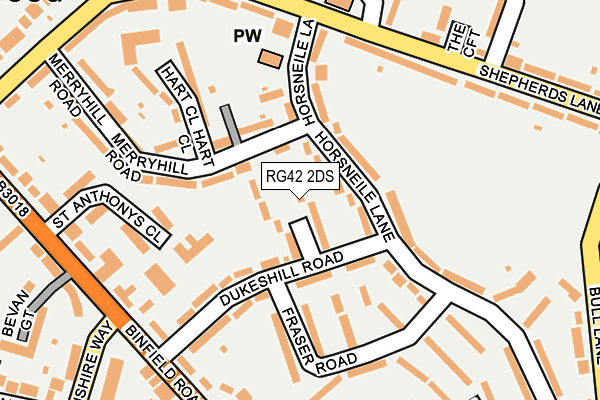 RG42 2DS map - OS OpenMap – Local (Ordnance Survey)