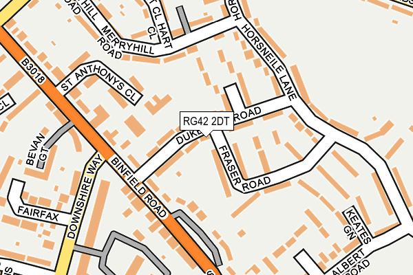 RG42 2DT map - OS OpenMap – Local (Ordnance Survey)