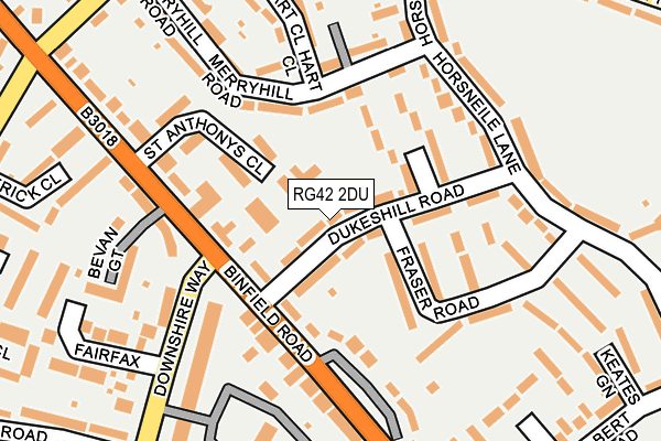 RG42 2DU map - OS OpenMap – Local (Ordnance Survey)