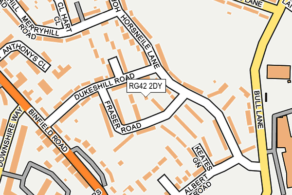 RG42 2DY map - OS OpenMap – Local (Ordnance Survey)