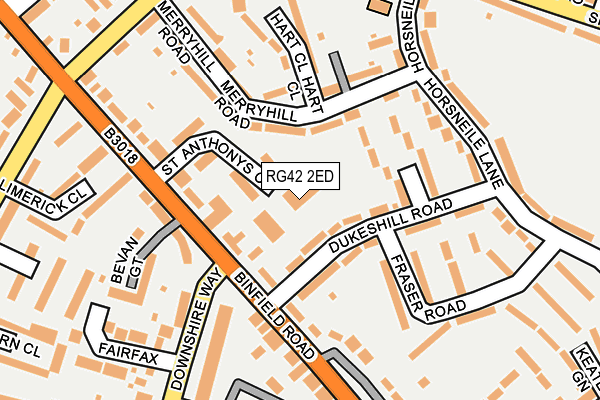 RG42 2ED map - OS OpenMap – Local (Ordnance Survey)