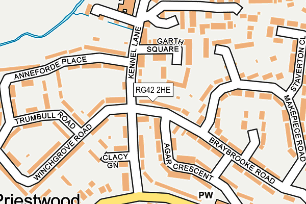 RG42 2HE map - OS OpenMap – Local (Ordnance Survey)