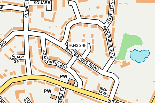 RG42 2HF map - OS OpenMap – Local (Ordnance Survey)