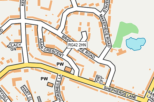 RG42 2HN map - OS OpenMap – Local (Ordnance Survey)