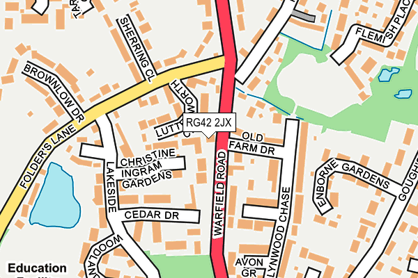 RG42 2JX map - OS OpenMap – Local (Ordnance Survey)