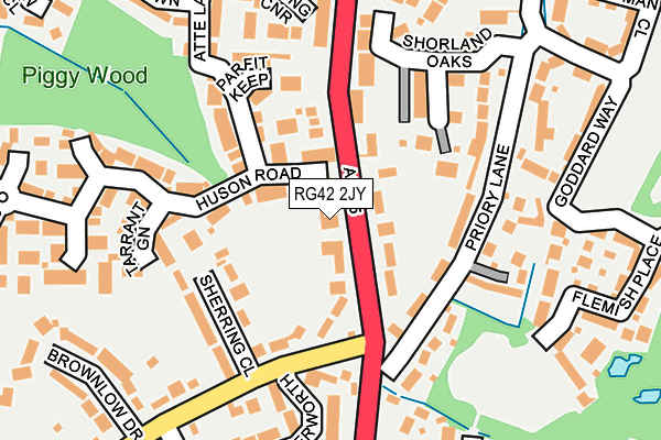 RG42 2JY map - OS OpenMap – Local (Ordnance Survey)