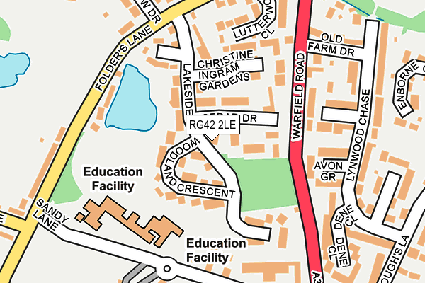 RG42 2LE map - OS OpenMap – Local (Ordnance Survey)