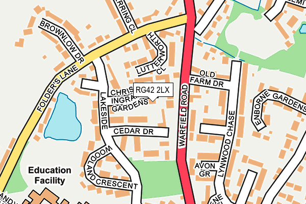 RG42 2LX map - OS OpenMap – Local (Ordnance Survey)