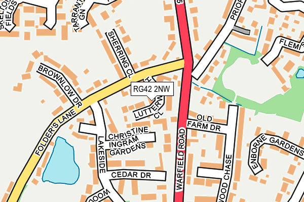 RG42 2NW map - OS OpenMap – Local (Ordnance Survey)