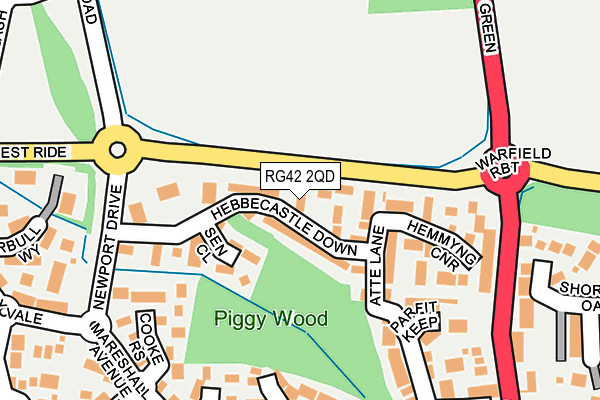 RG42 2QD map - OS OpenMap – Local (Ordnance Survey)