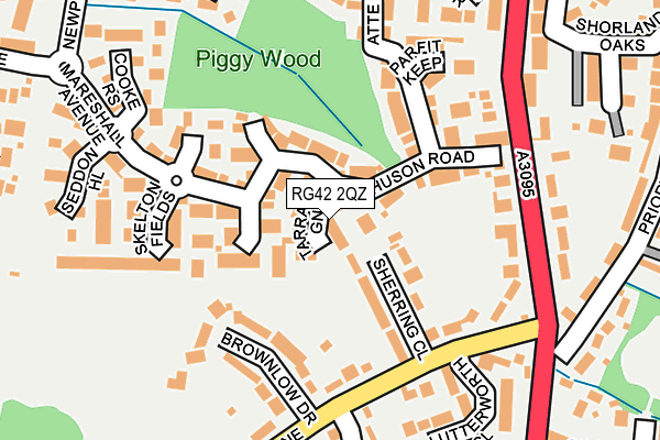 RG42 2QZ map - OS OpenMap – Local (Ordnance Survey)